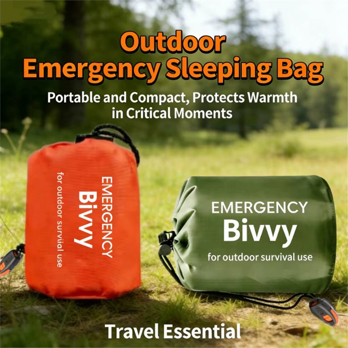 Bivy Bag Emergency - 캠핑 및 등산용 비상용 침낭, 생존