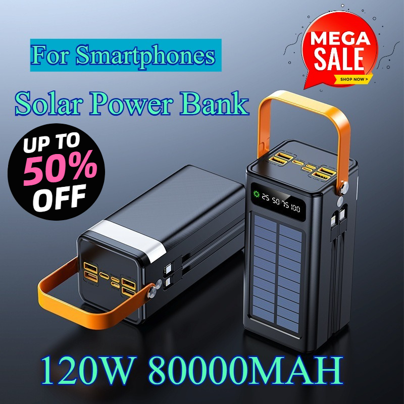 80000mAh 태양광 보조배터리 120W 초고속 대용 - Solar Emergency Charger 리뷰 및 가격